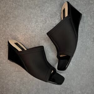 Black Peep Toe Wedges